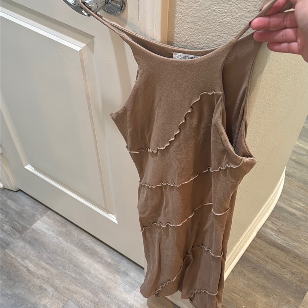 Fashion Nova Tan Midi Dress